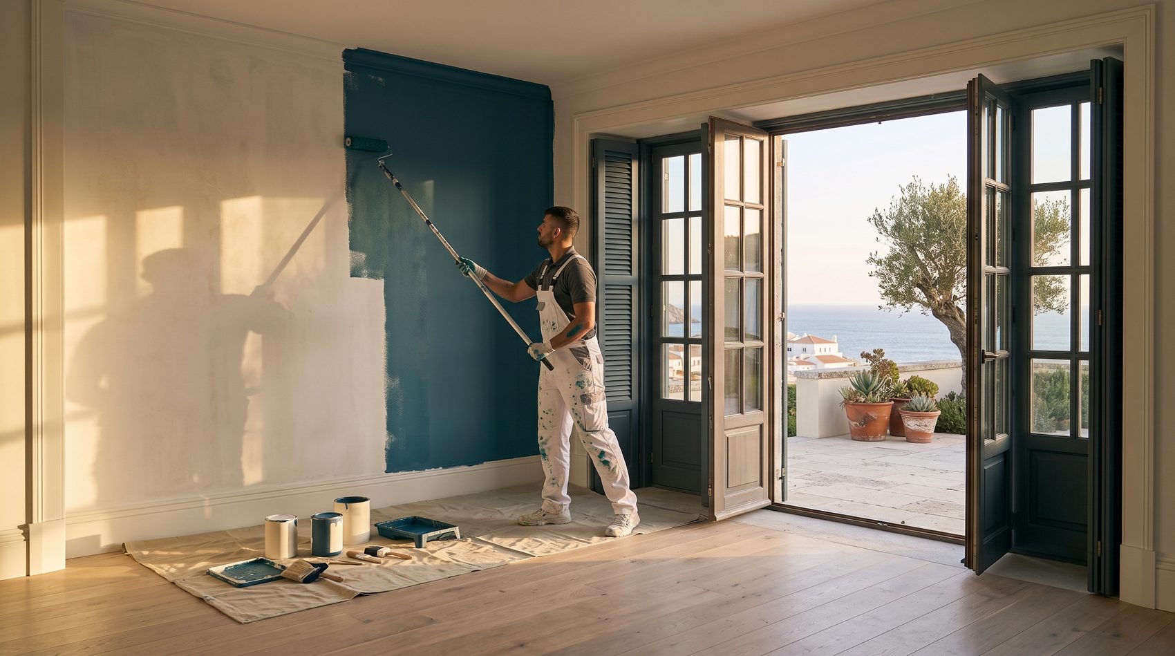 Painting the exterior of a Portuguese villa